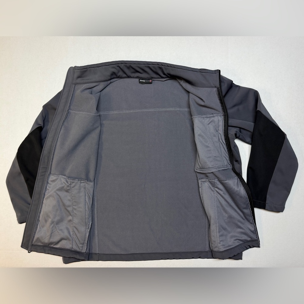 Swiss Tech Men’s Grey 2XL Full Zip Soft Shell Winter Performance Jacket - Picture 4 of 7